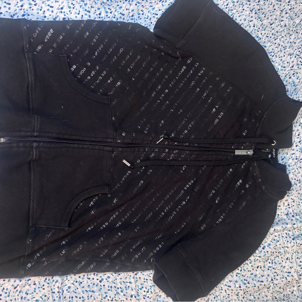 Y2k Bebe Black Zip-Up Jacket